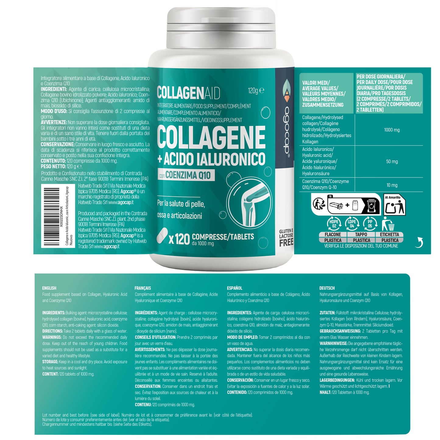 Collagenaid | Integratore per articolazioni, tendini e pelle con Collagene, Acido Ialuronico e Coenzima Q10 - foto 7