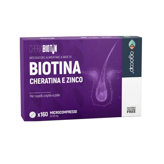 Cherabiotin | Integratore per capelli, unghie e pelle con Biotina, Cheratina e Zinco