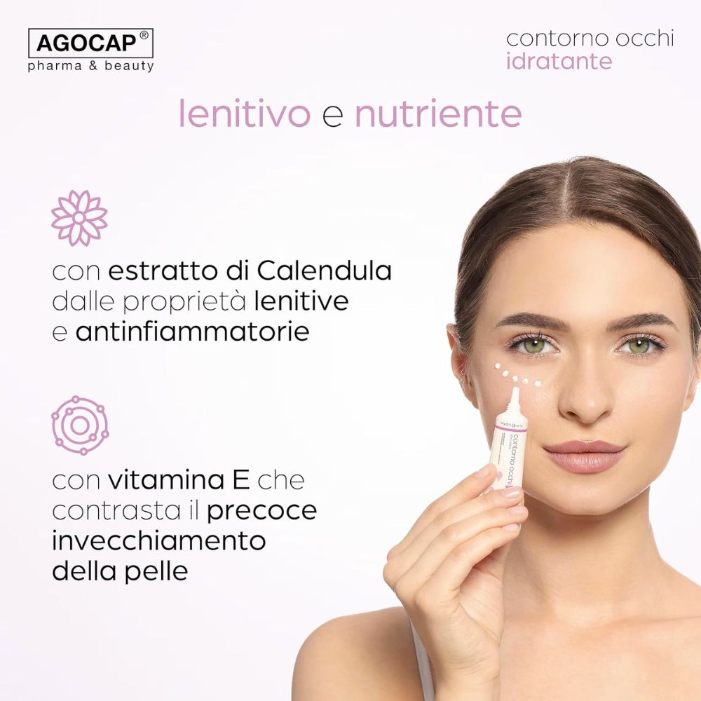 Crema Contorno Occhi Idratante e Antirughe con Acido Ialuronico e Olio d'Oliva, per una Pelle Elastica e Tonica - foto 5