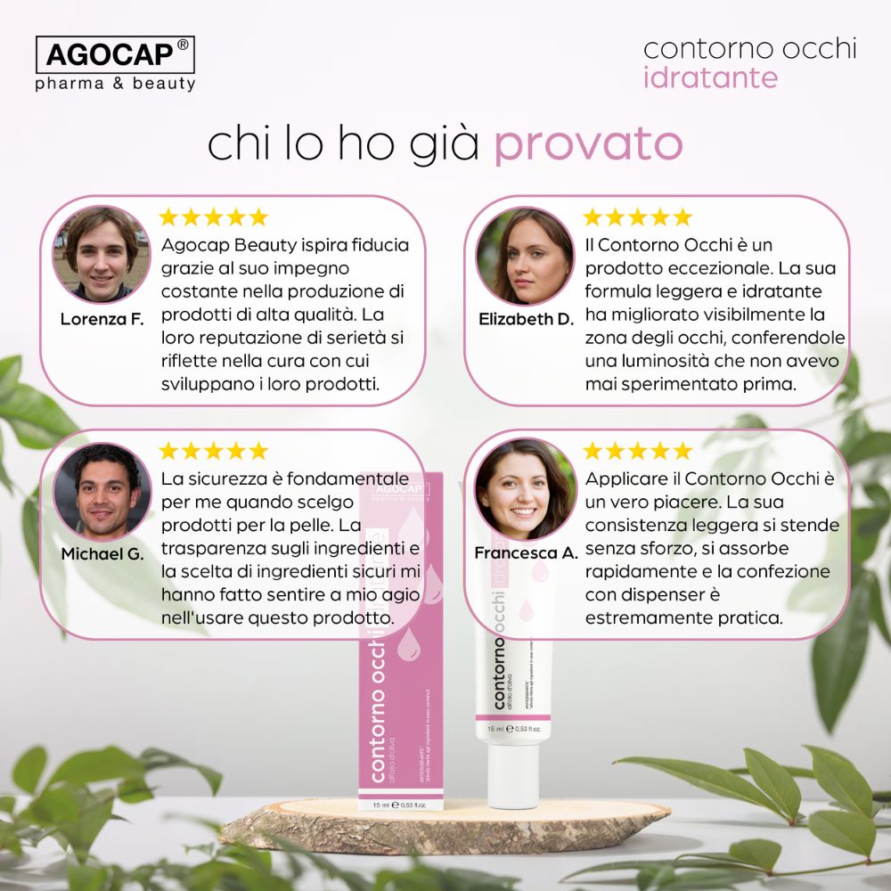 Crema Contorno Occhi Idratante e Antirughe con Acido Ialuronico e Olio d'Oliva, per una Pelle Elastica e Tonica - foto 7