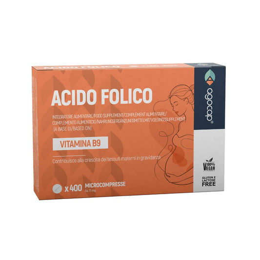 Acido Folico Vitamina B9 | Integratore per gravidanza e crescita dei tessuti materni con Acido Folico 400 mcg