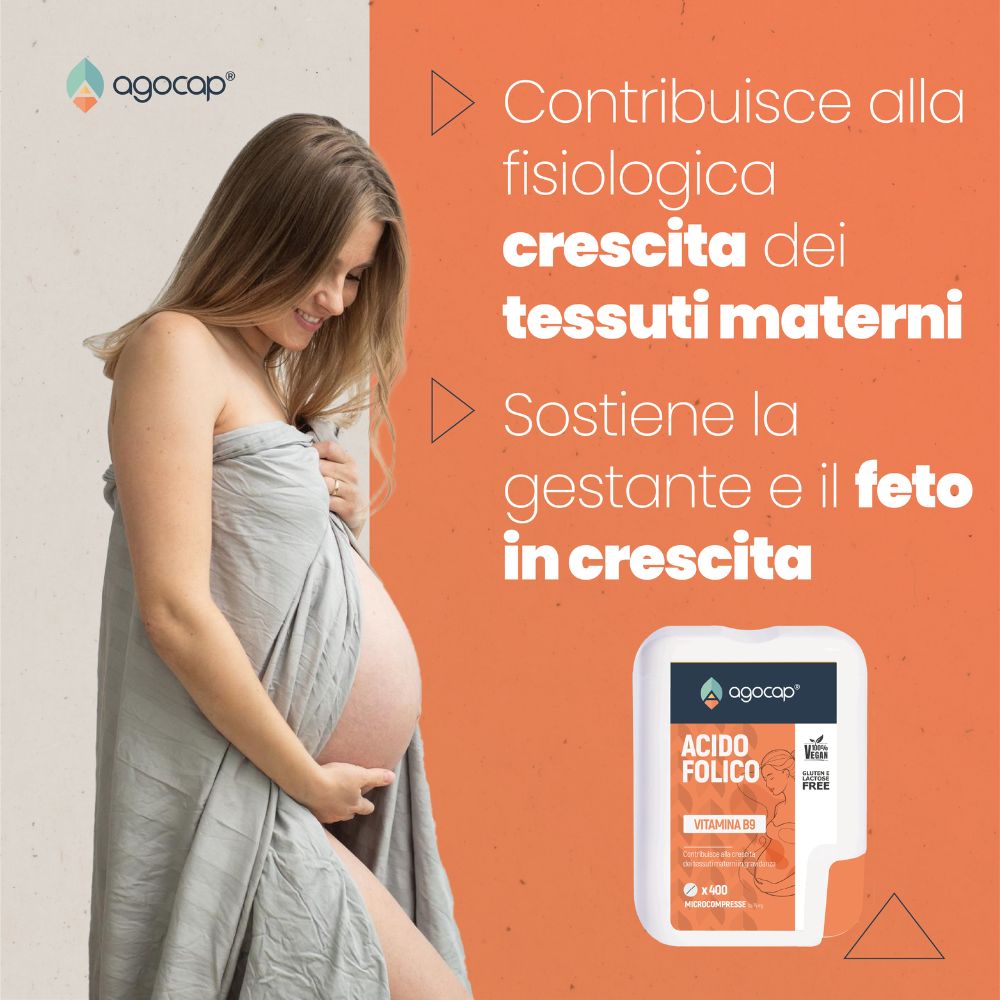 Acido Folico Vitamina B9 | Integratore per gravidanza e crescita dei tessuti materni con Acido Folico 400 mcg - foto 3