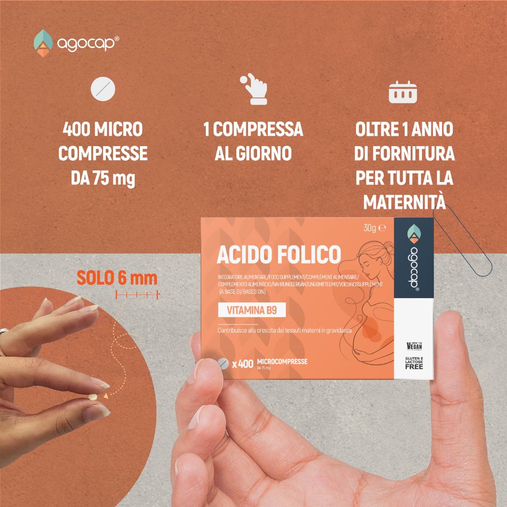 Acido Folico Vitamina B9 | Integratore per gravidanza e crescita dei tessuti materni con Acido Folico 400 mcg - foto 4