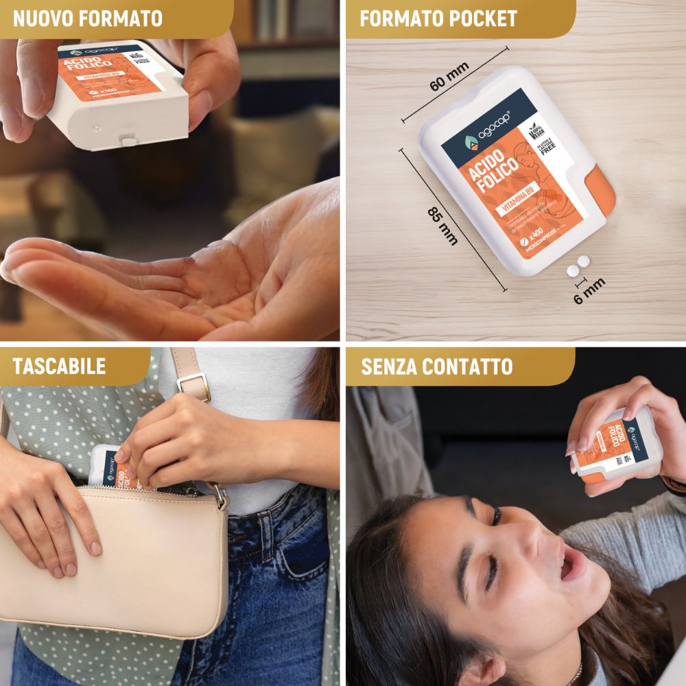 Acido Folico Vitamina B9 | Integratore per gravidanza e crescita dei tessuti materni con Acido Folico 400 mcg - foto 6