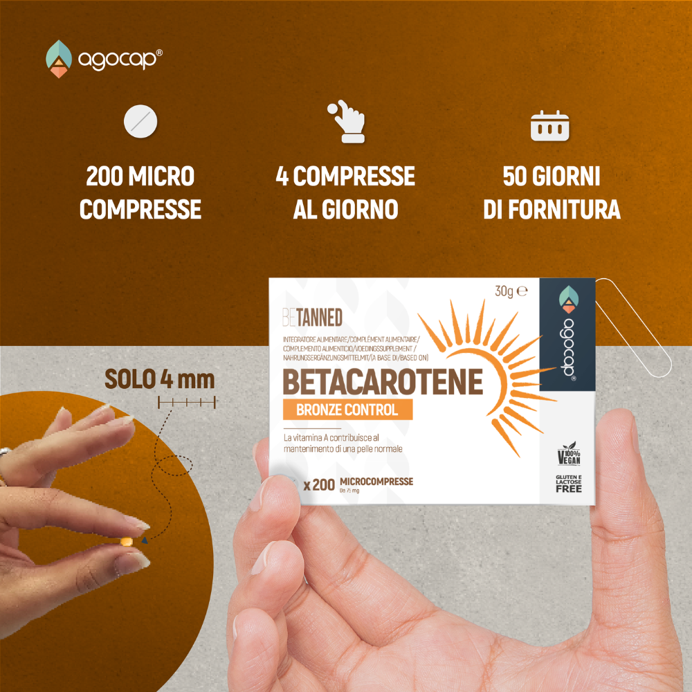 Betacarotene per Abbronzatura e Produzione di Melanina | Integratore per la Pelle - foto 4