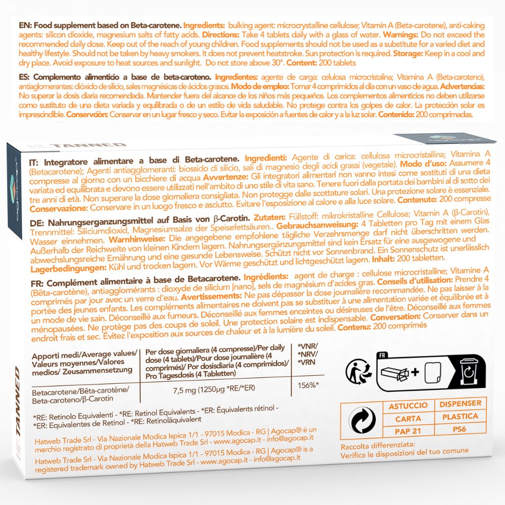 Betacarotene per Abbronzatura e Produzione di Melanina | Integratore per la Pelle - foto 8
