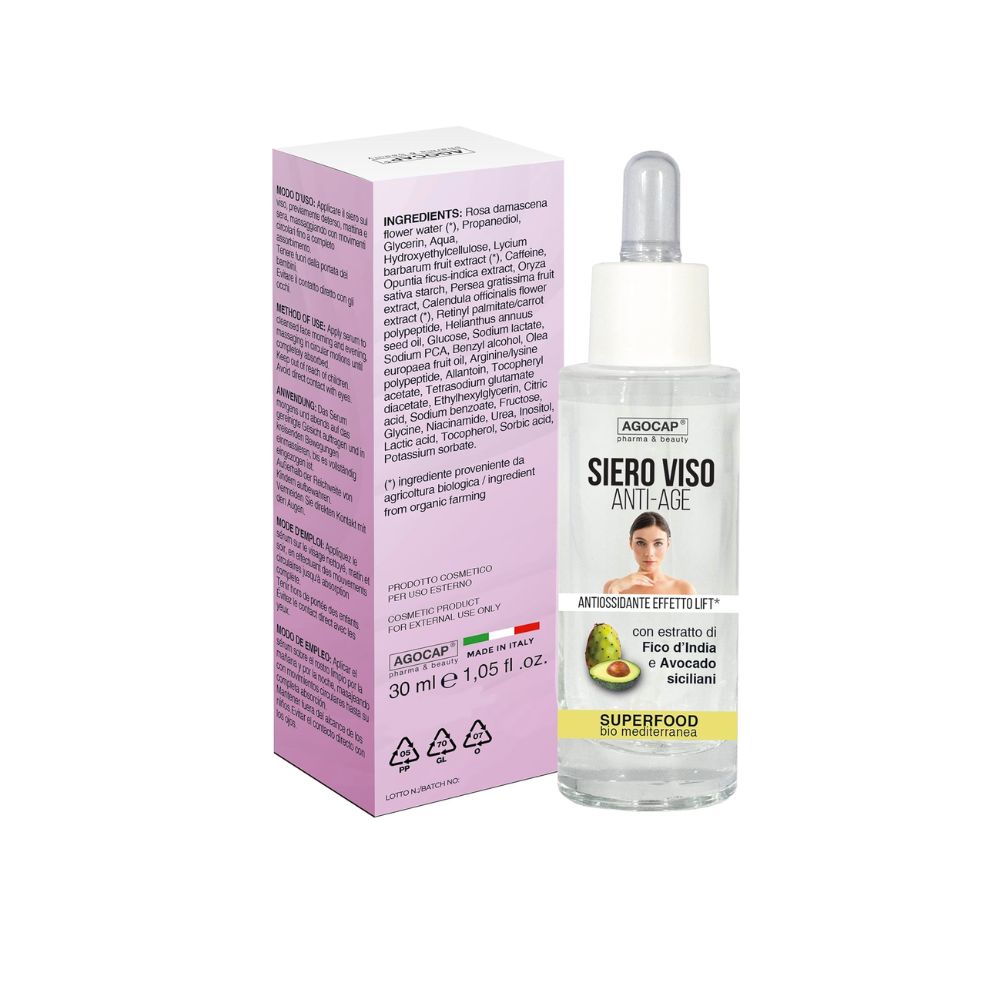 Siero Viso Antiage Antirughe Superfood con Avocado e Fico d'India di Sicilia - foto 7