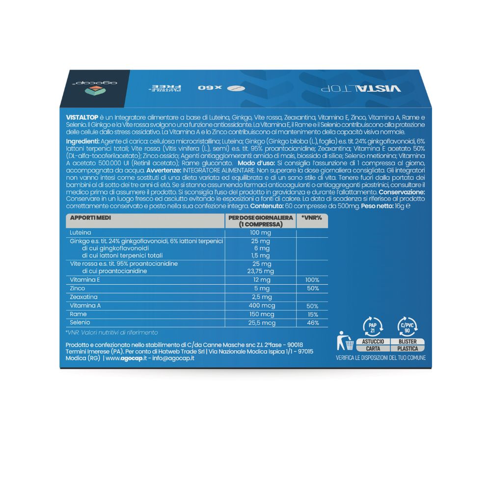 Vistaltop | Integratore per affaticamento visivo e benessere degli occhi con Luteina e Zeaxantina - foto 8