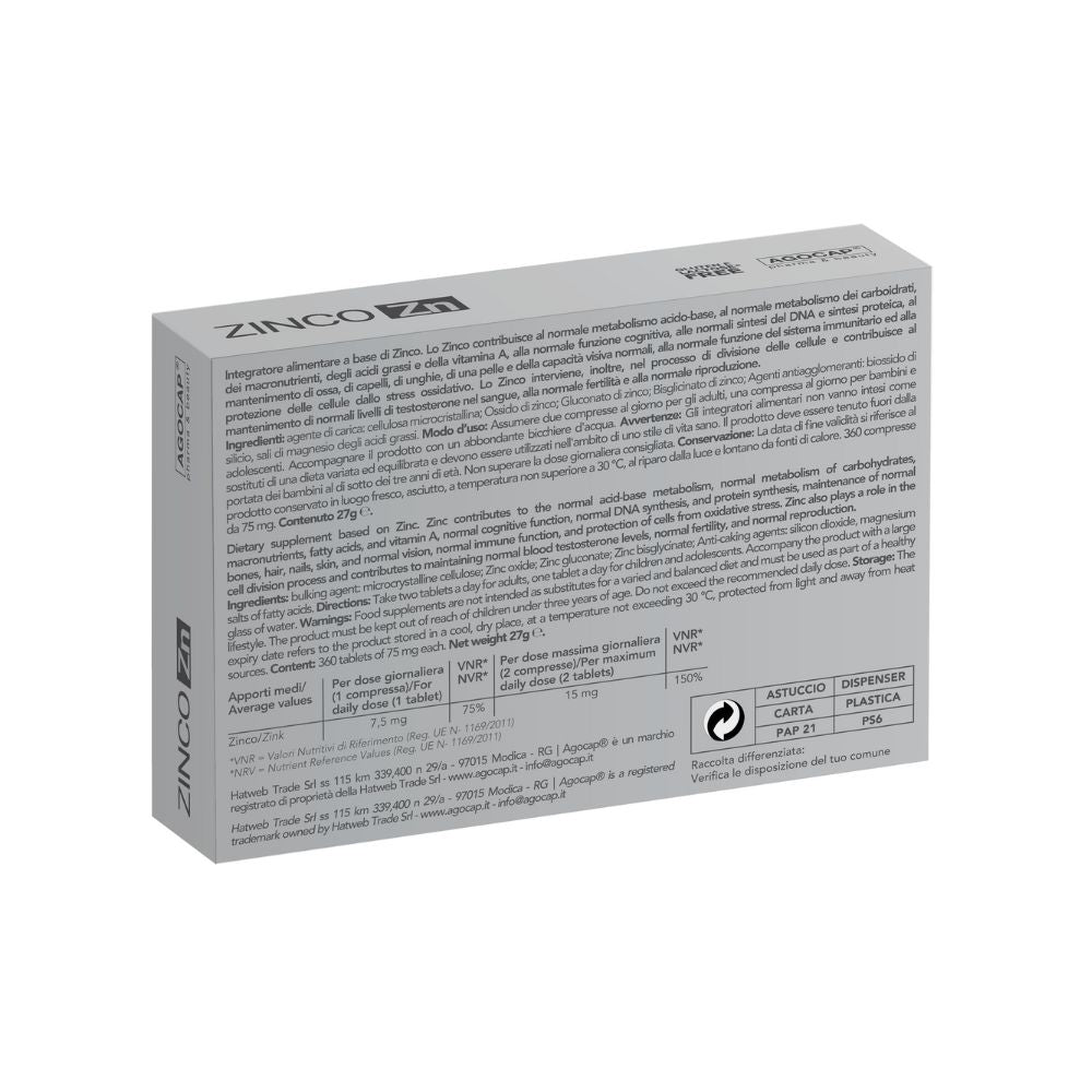 Zinco con Bisglicinato 15 mg, Alto Dosaggio, Integratore Alimentare per il Sistema Immunitario, 360 compresse - foto 7