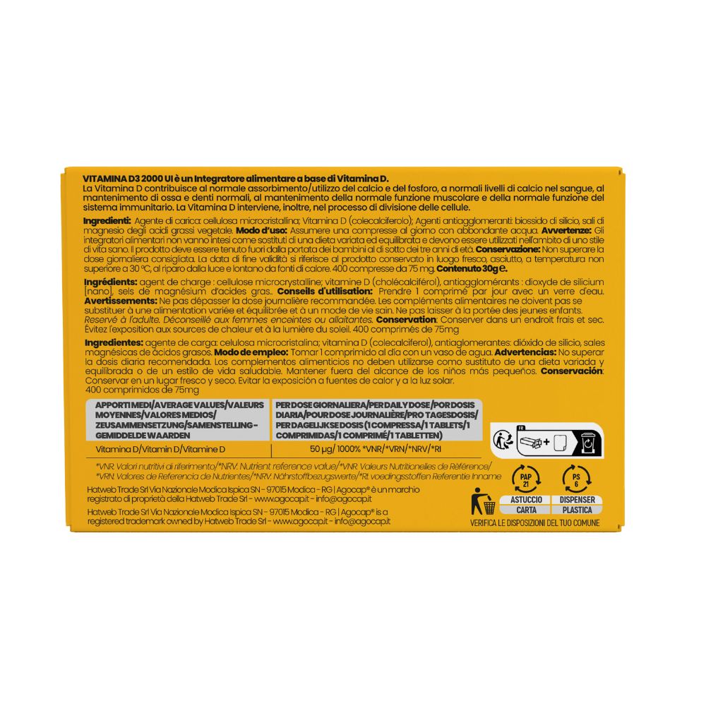 Vitamina D3 2000 UI | Integratore per ossa e sistema immunitario con Vitamina D3 ad alto dosaggio - foto 8