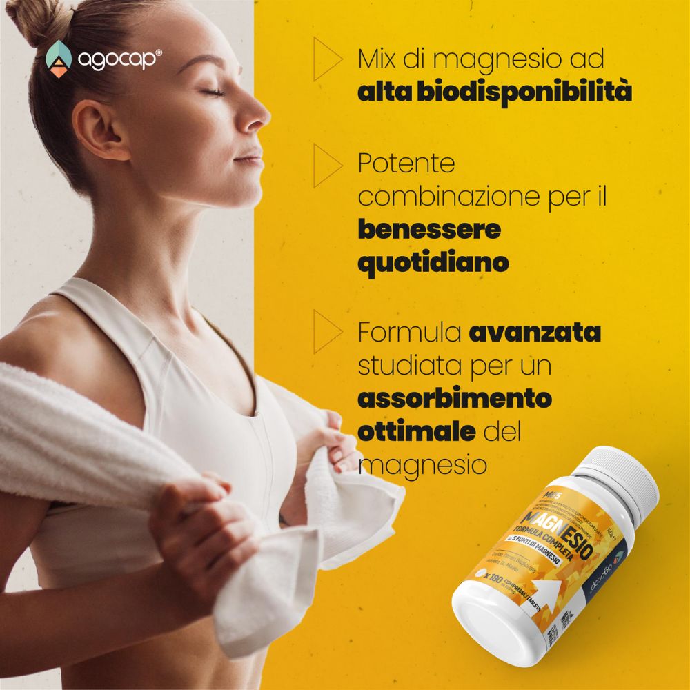 Magnesio 5 Fonti | Integratore contro stress e affaticamento per energia e sistema nervoso - foto 2