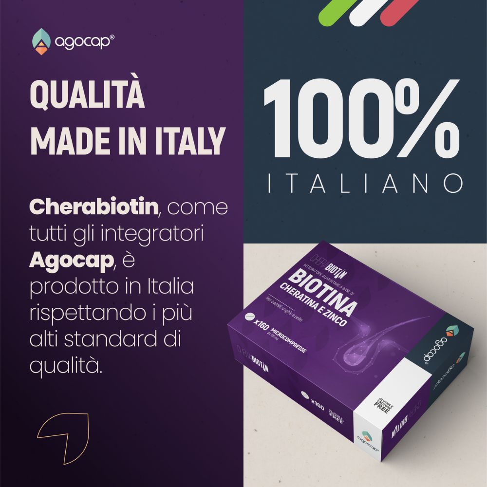Cherabiotin | Integratore per capelli, unghie e pelle con Biotina, Cheratina e Zinco - foto 6