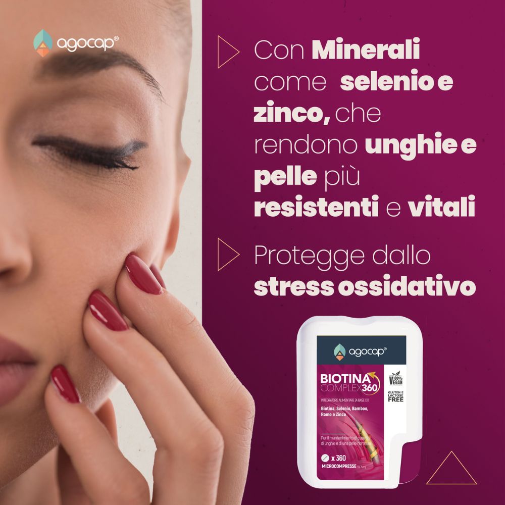 Biotina Complex 360 | Integratore con Biotina, Zinco e Selenio per crescita e salute dei capelli - foto 4