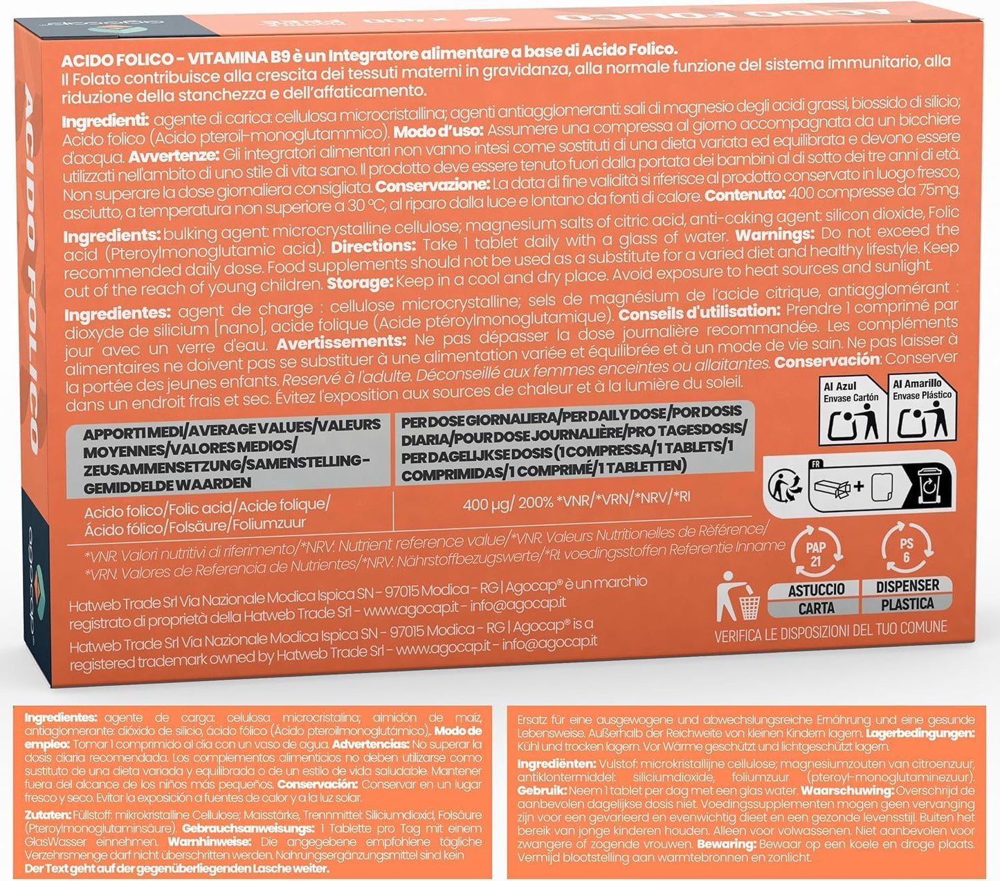 Acido Folico Vitamina B9 | Integratore per gravidanza e crescita dei tessuti materni con Acido Folico 400 mcg - foto 8