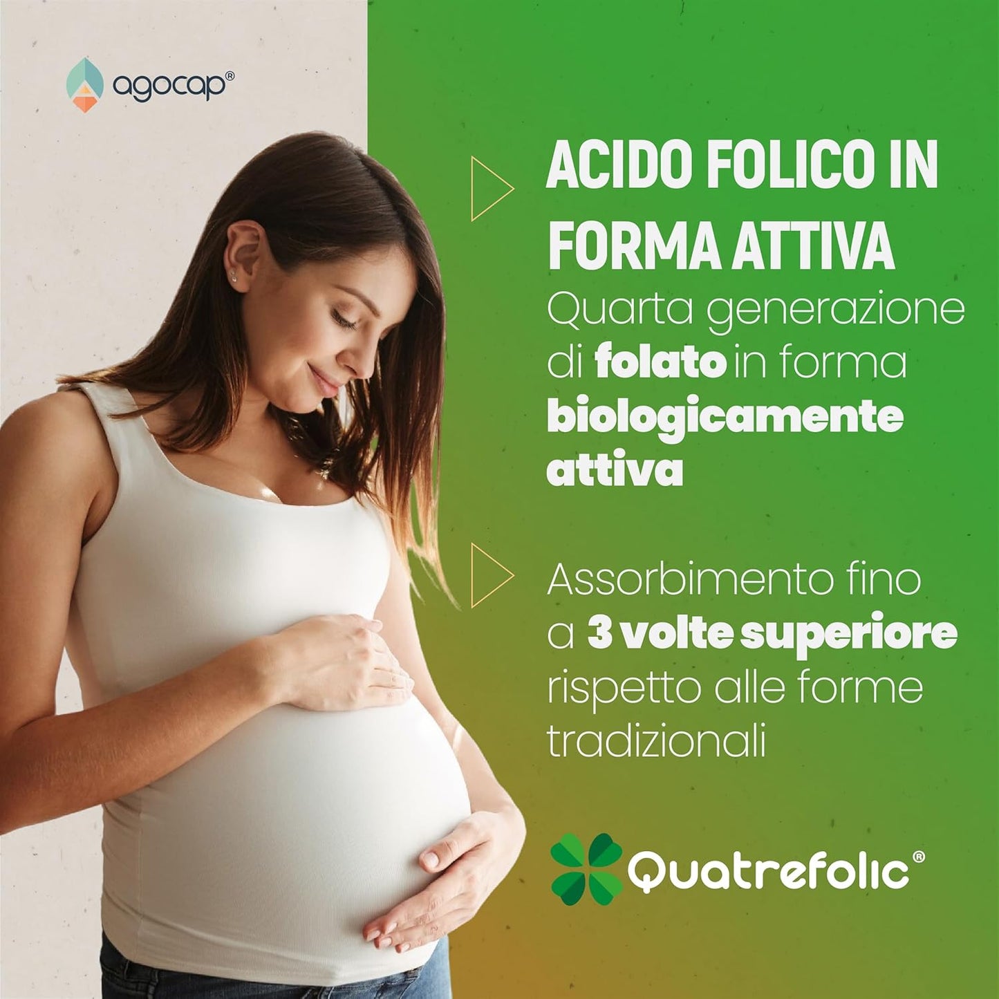 Acido Folico di 4a Generazione Quatrefolic, Vitamina B9, Integratore Alimentare con Assorbimento Fino a 3 Volte Superiore, 80 compresse - foto 3