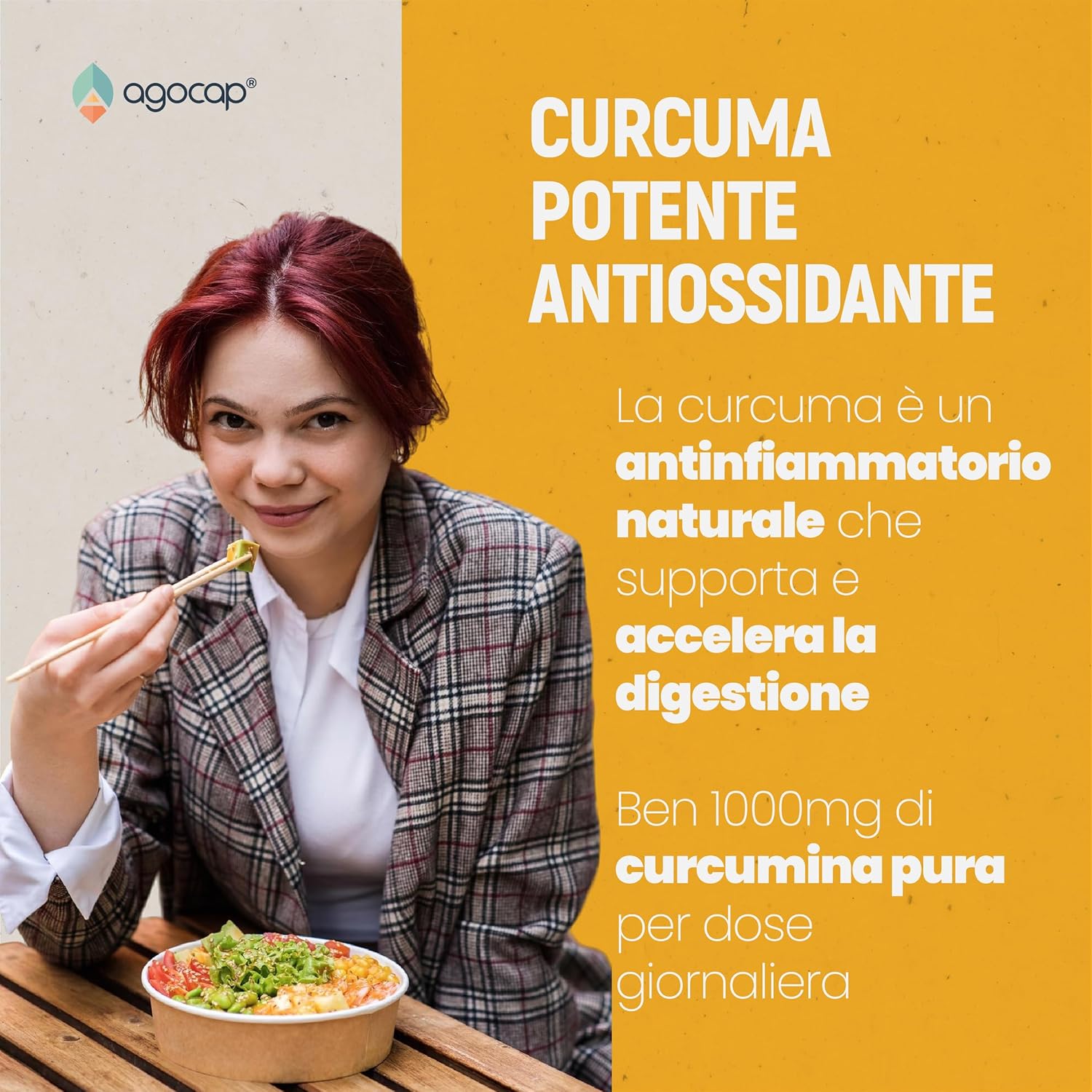 Curcumaid Pro | Integratore per digestione e mobilità gastrointestinale con Curcuma, Piperina e Zenzero - foto 2