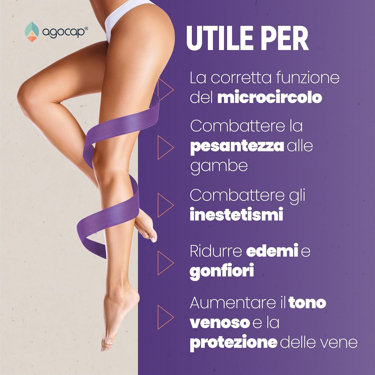 Venactum | Integratore per microcircolo e gambe leggere con Diosmina ed Esperidina - foto 2