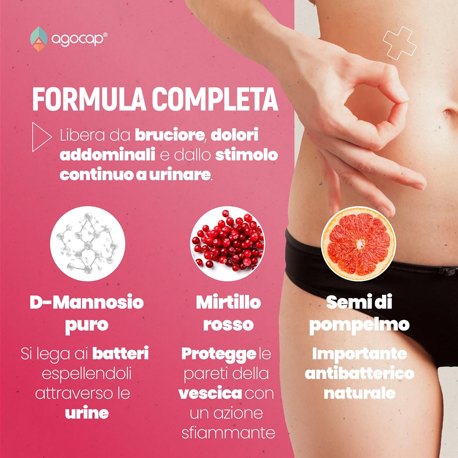 Cistiflor | Integratore per cistite e candida con D-Mannosio, mirtillo rosso e semi di pompelmo - foto 3