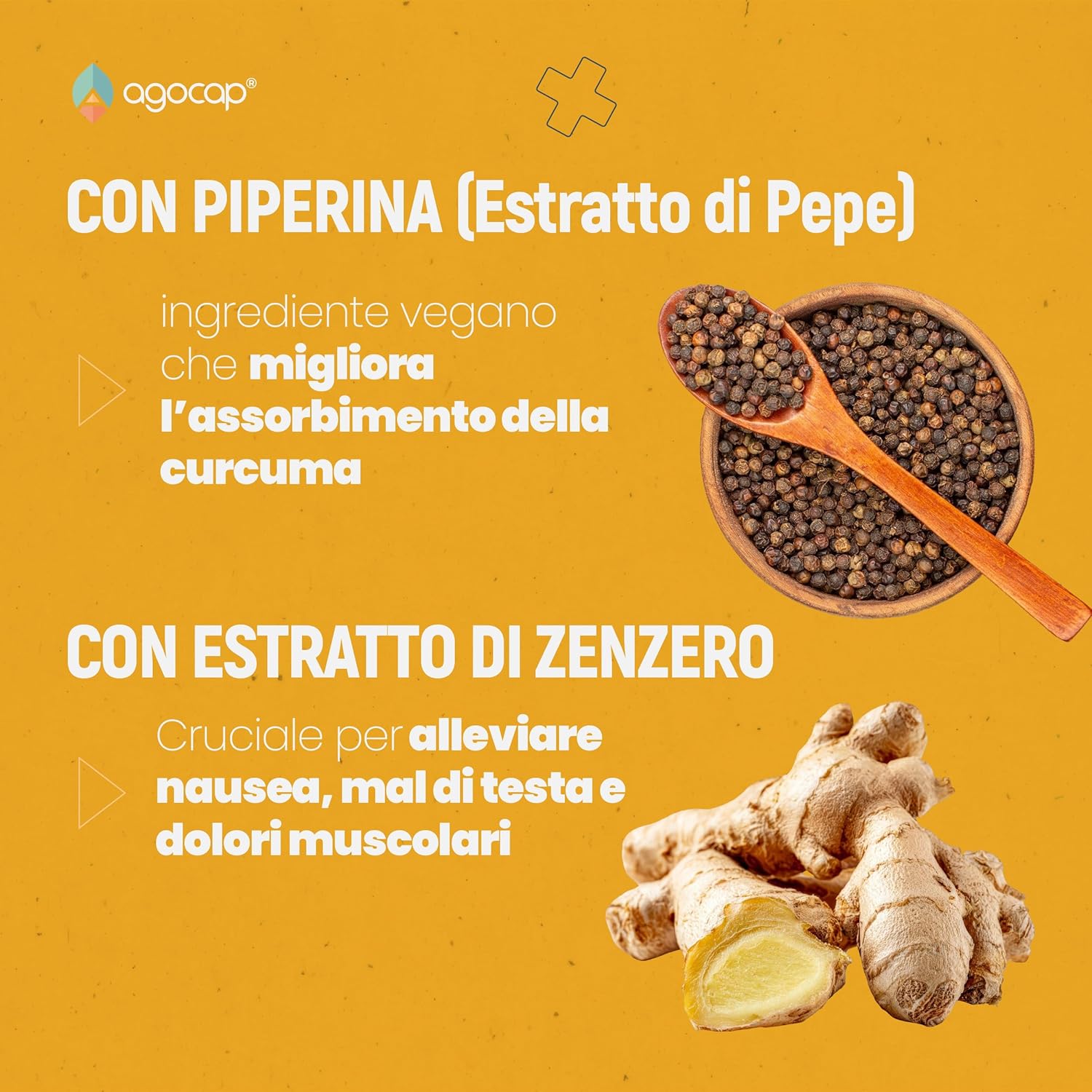 Curcumaid Pro | Integratore per digestione e mobilità gastrointestinale con Curcuma, Piperina e Zenzero - foto 3