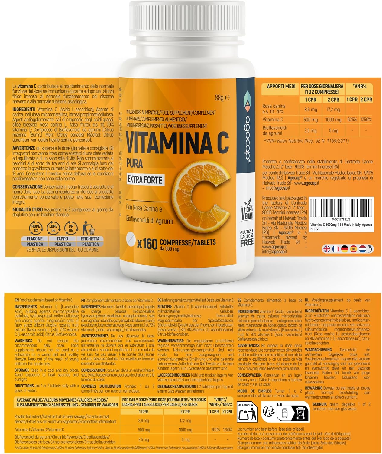 Vitamina C Extra Forte | Integratore per difese immunitarie con Vitamina C, Bioflavonoidi e Rosa Canina - foto 6