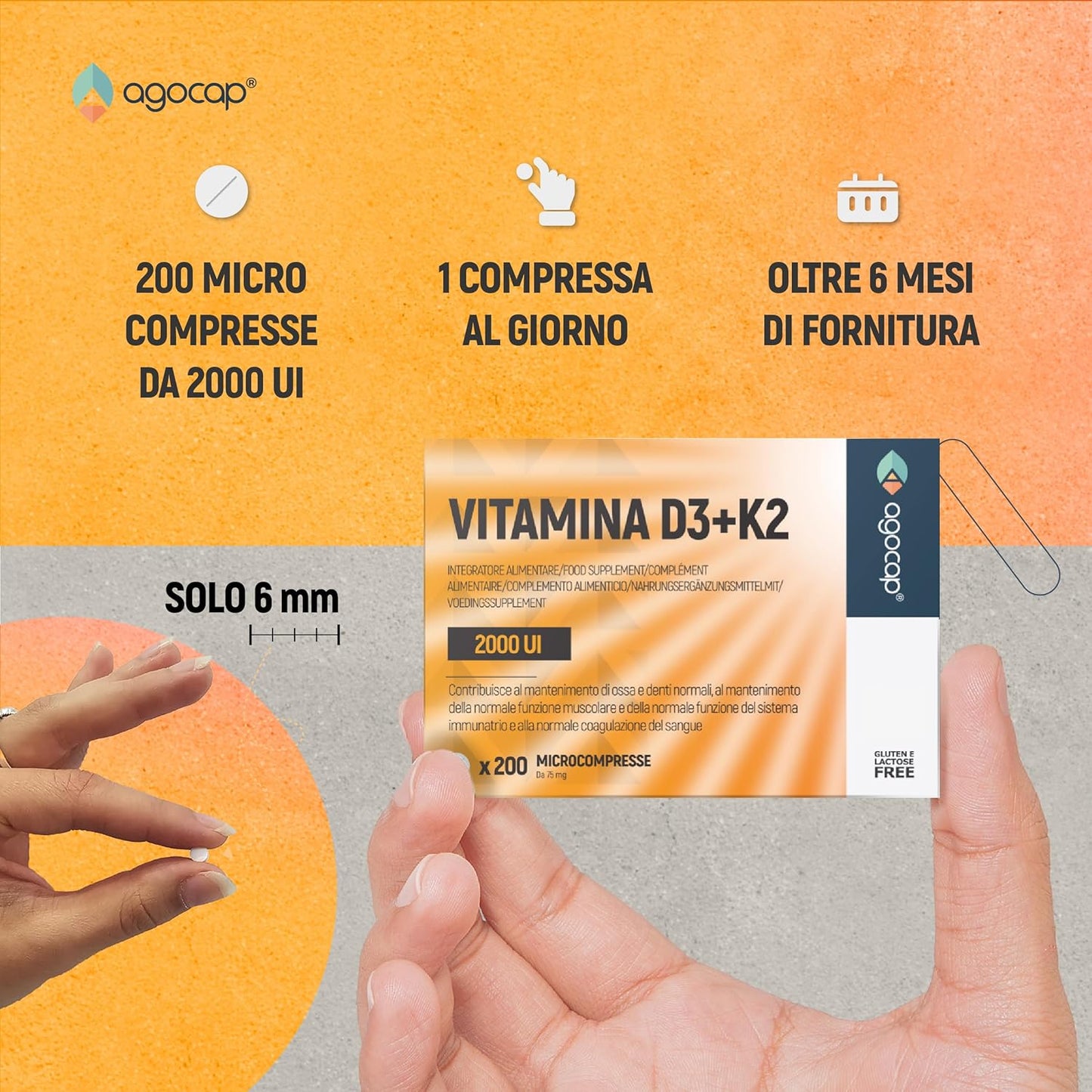 Vitamina D3 + Vitamina K2 (MK7) | Integratore per ossa e difese immunitarie con Vitamina D3 e K2 - foto 5