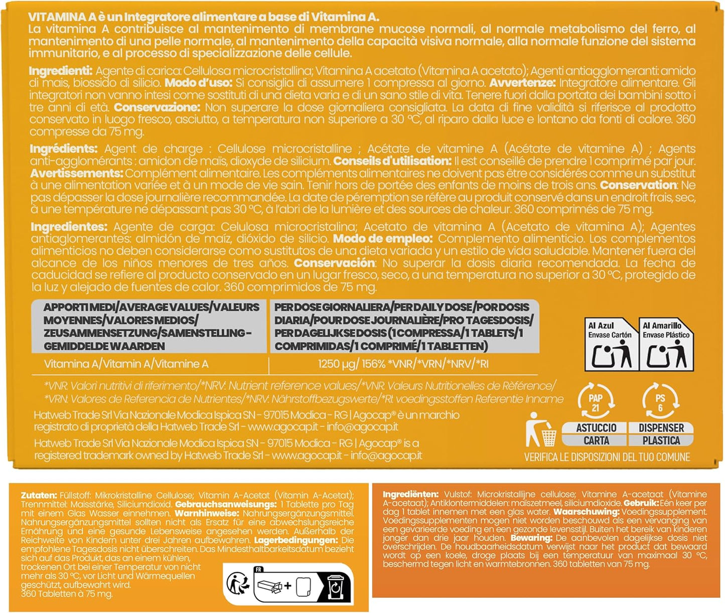 Vitamina A Pura | Integratore per pelle, vista e sistema immunitario con Vitamina A 1200 mcg - foto 7