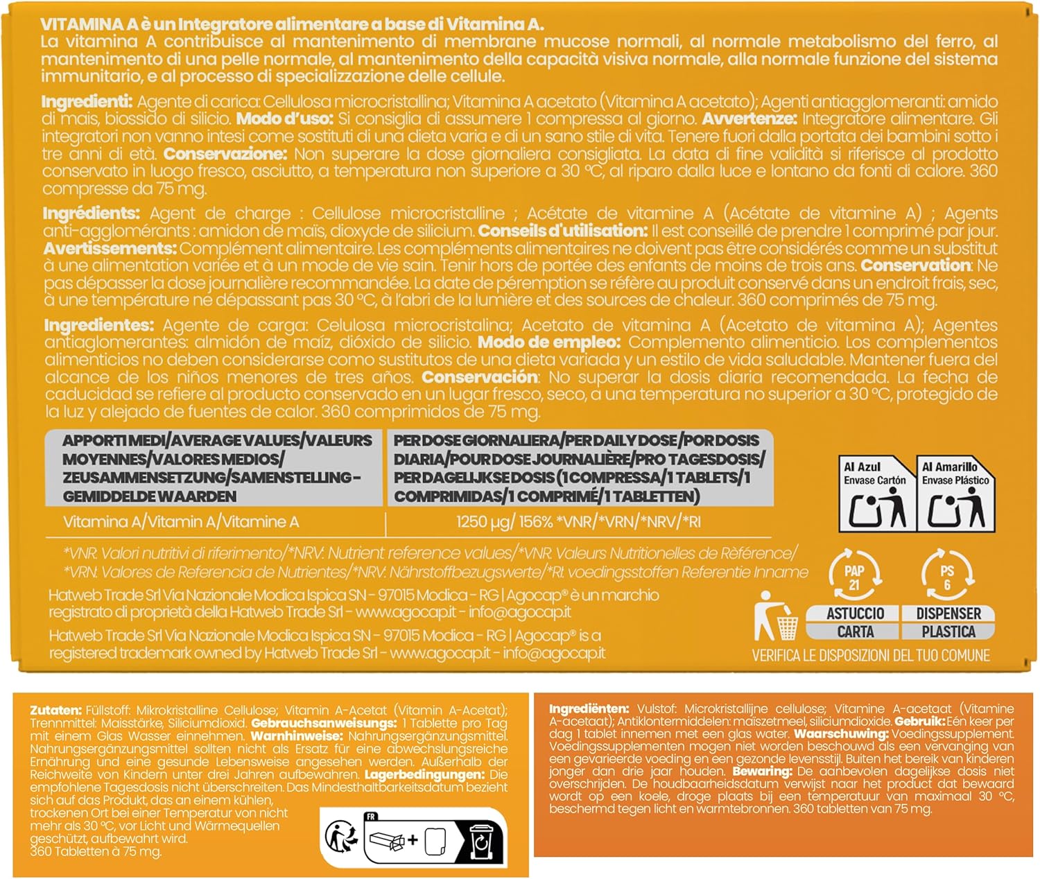 Vitamina A Pura | Integratore per pelle, vista e sistema immunitario con Vitamina A 1200 mcg - foto 7