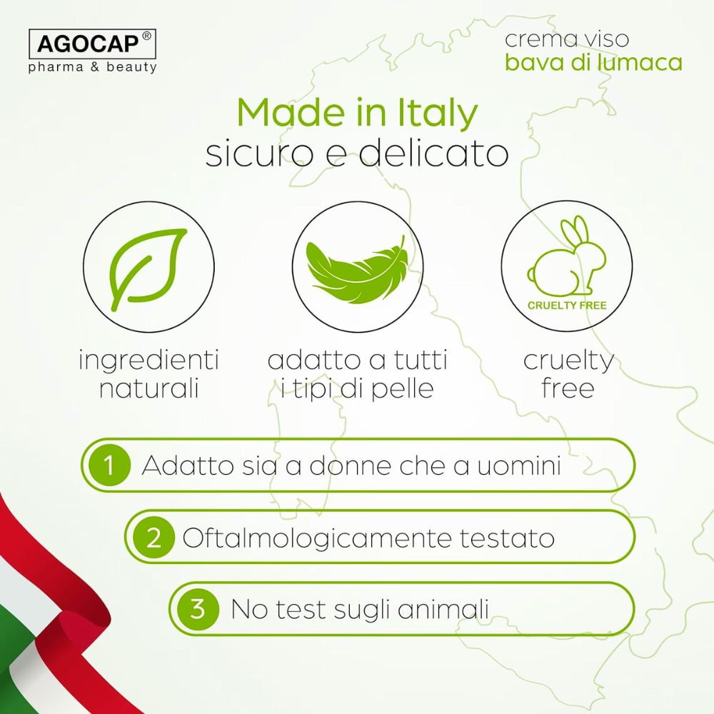 Crema Viso Bava di Lumaca e Acido Ialuronico 100% Naturale, Anti-Age, Idratante e Rigenerante, 50ml - foto 6