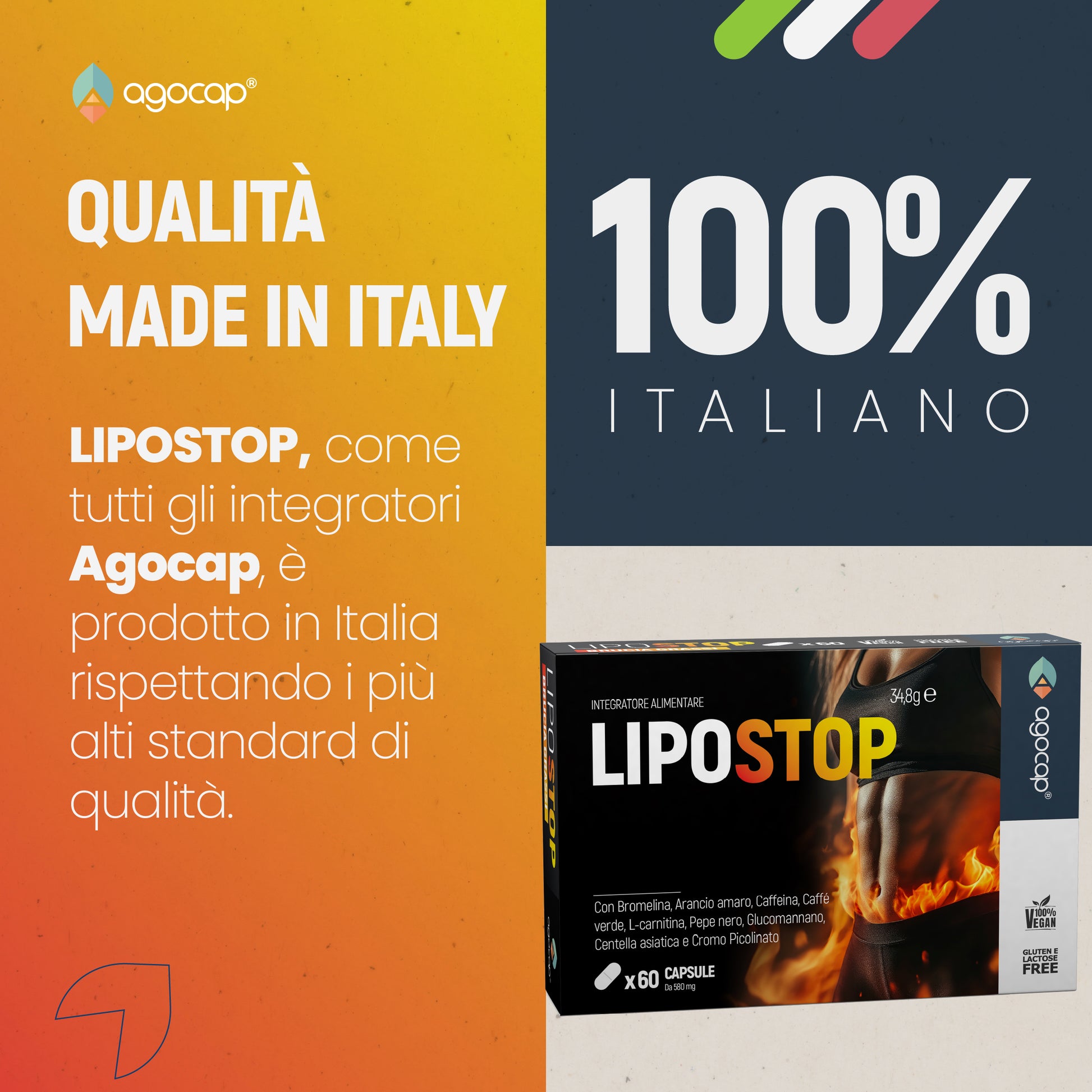 LIPOSTOP Integratore per Dimagrire, Metabolismo e Fame Nervosa - 60 Capsule - foto 7