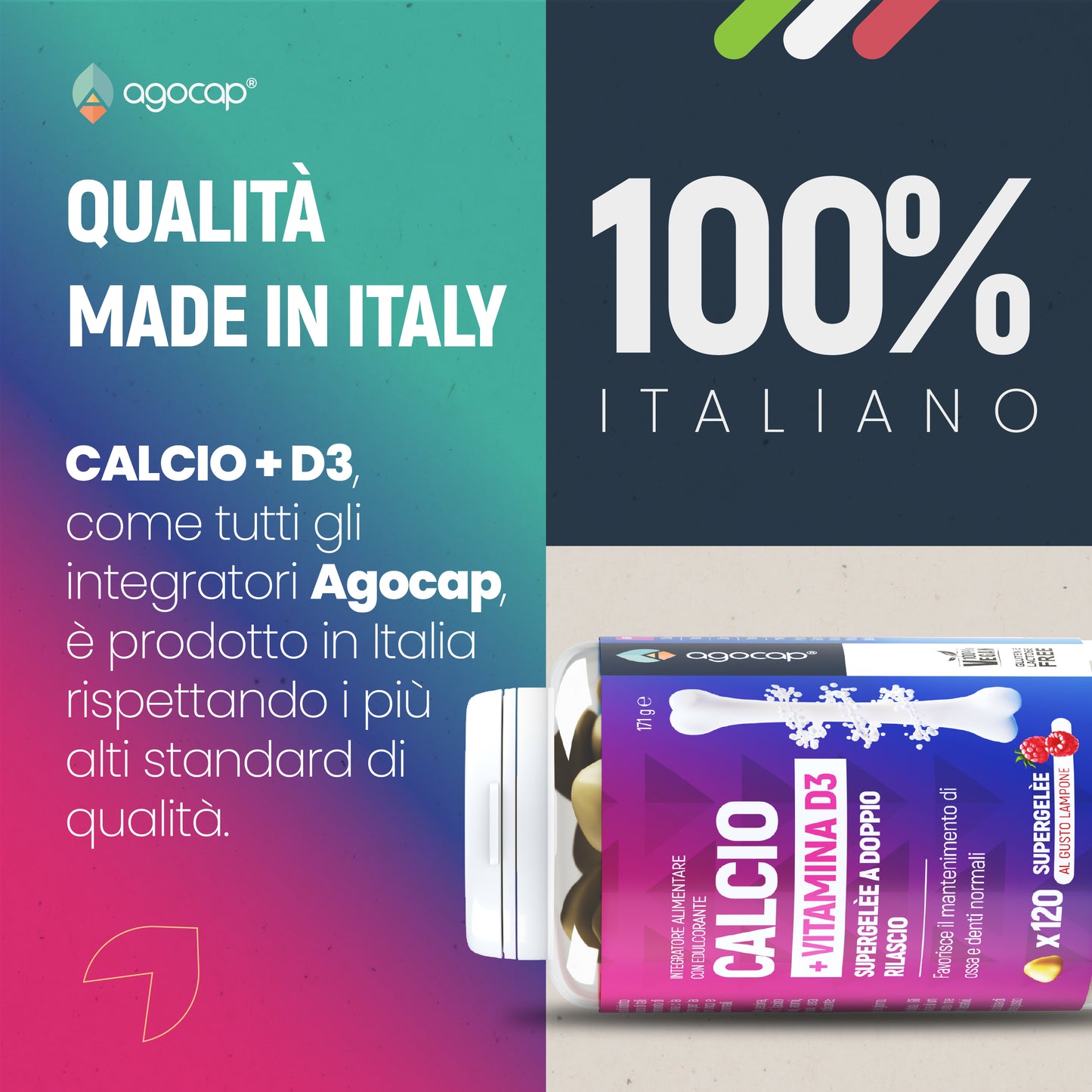 Calcio + Vitamina D3 | Integratore per ossa, denti e articolazioni con supergelée masticabili - foto 8