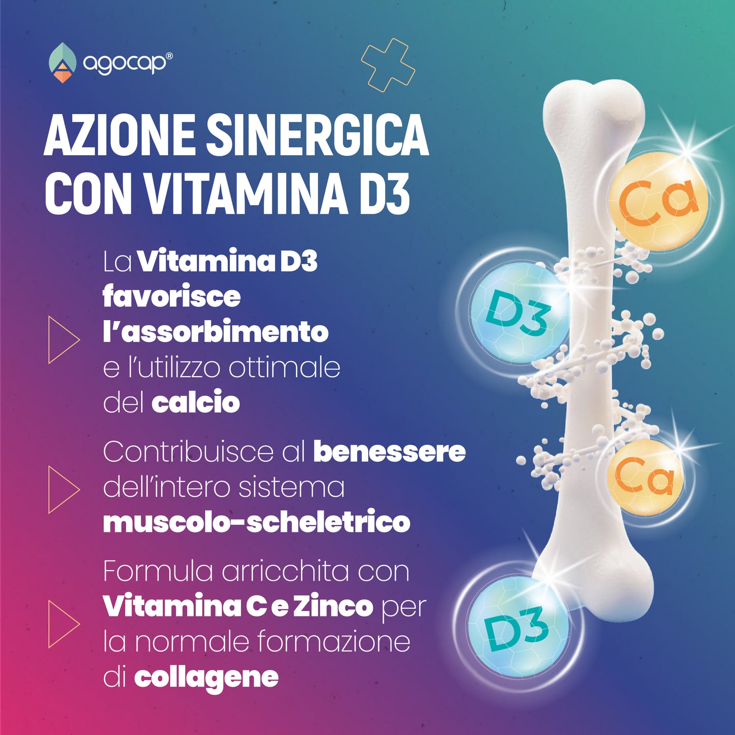 Calcio + Vitamina D3 | Integratore per ossa, denti e articolazioni con supergelée masticabili - foto 3