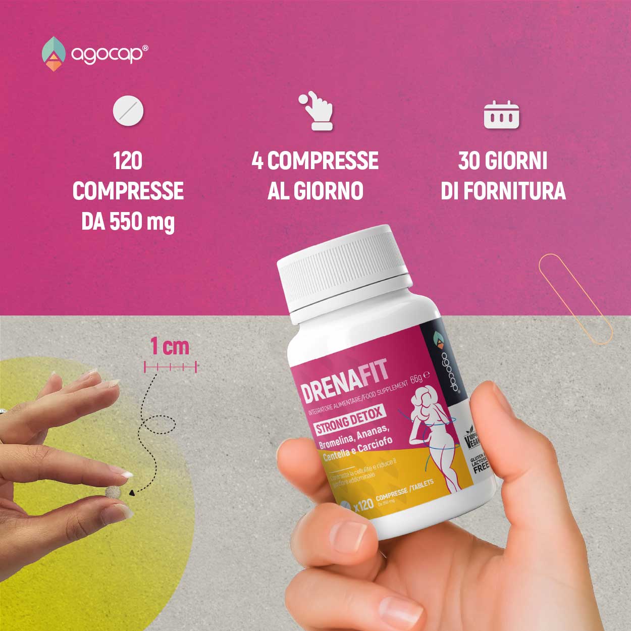 DrenaFit | Integratore drenante e snellente con Bromelina, Ananas, Centella e Carciofo - foto 5