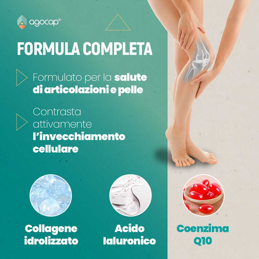 Collagenaid | Integratore per articolazioni, tendini e pelle con Collagene, Acido Ialuronico e Coenzima Q10 - foto 2