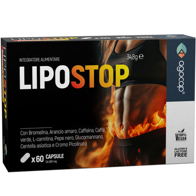 LIPOSTOP Integratore per Dimagrire, Metabolismo e Fame Nervosa - 60 Capsule