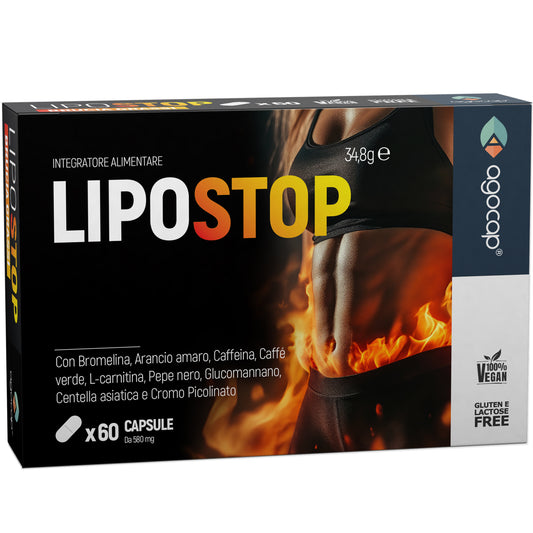 LIPOSTOP Integratore per Dimagrire, Metabolismo e Fame Nervosa - 60 Capsule