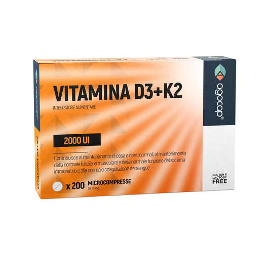 Vitamina D3 + Vitamina K2 (MK7) | Integratore per ossa e difese immunitarie con Vitamina D3 e K2