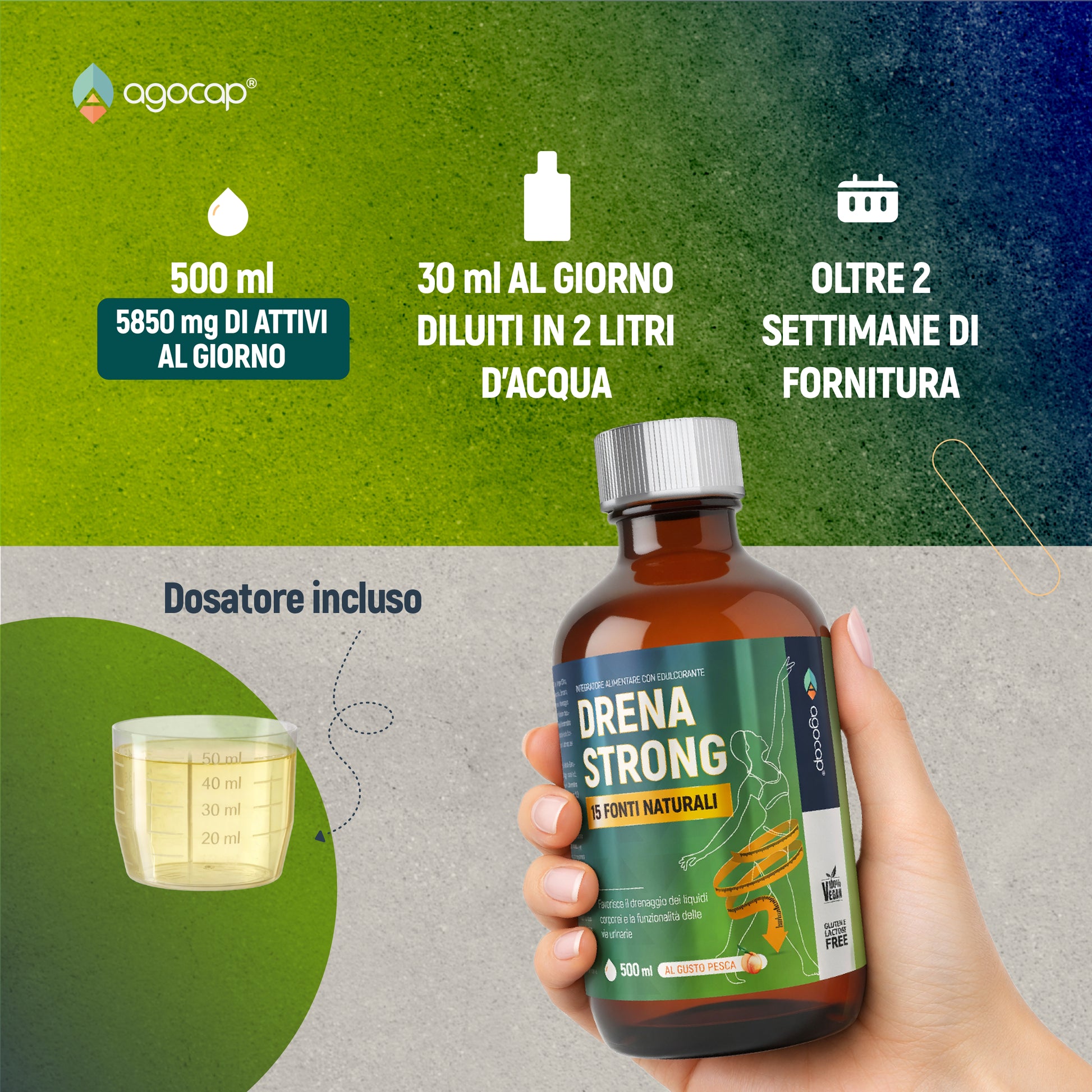 Drena Strong | Drenante liquido per ritenzione idrica e gonfiore con 15 estratti vegetali - foto 6
