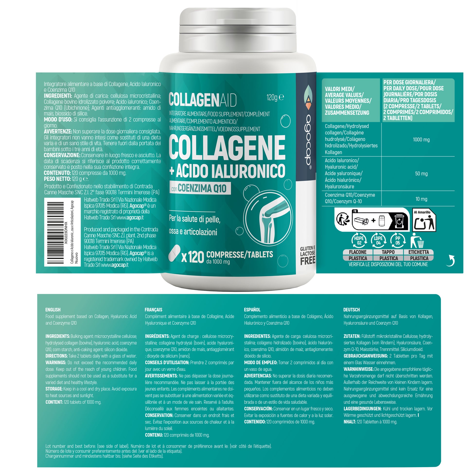 Collagenaid | Integratore per articolazioni, tendini e pelle con Collagene, Acido Ialuronico e Coenzima Q10 - foto 7