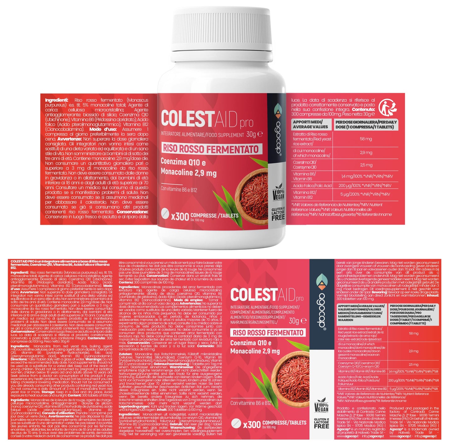 Colestaid PRO, Integratore Alimentare per il Controllo del Colesterolo, con Riso Rosso Fermentato, 300 compresse - foto 7