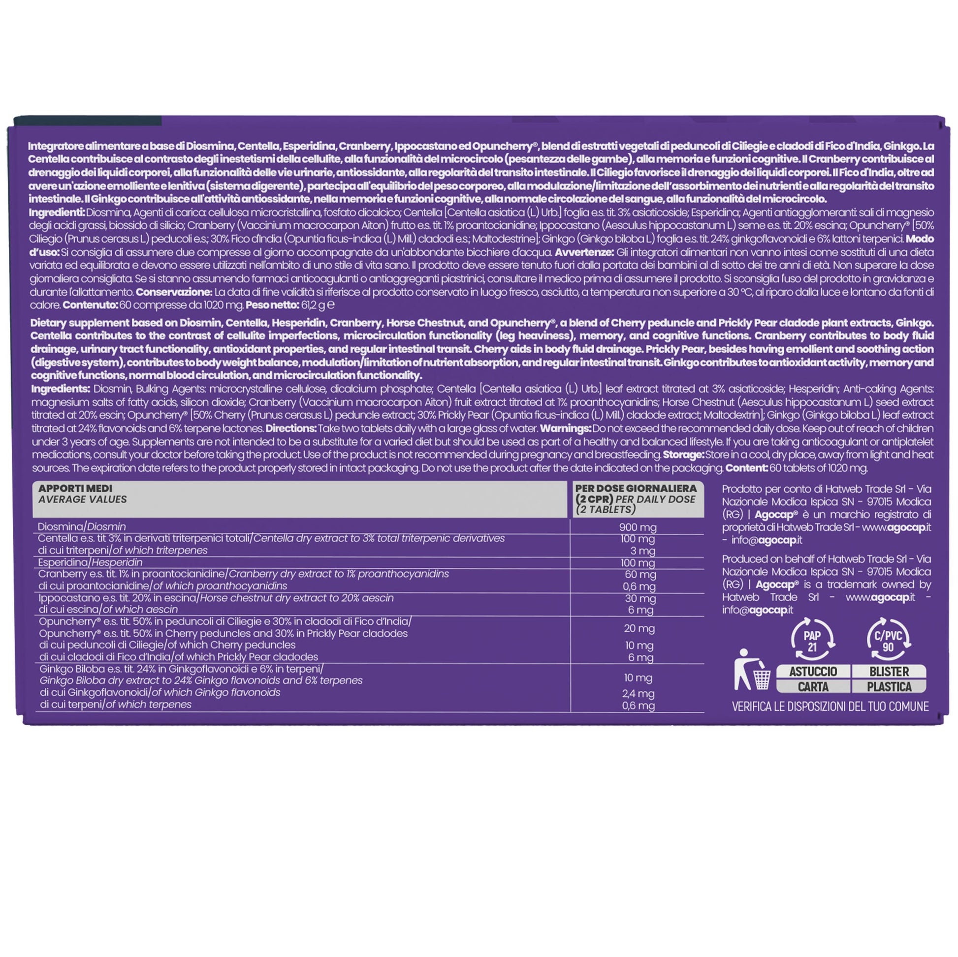 Venactum | Integratore per microcircolo e gambe leggere con Diosmina ed Esperidina - foto 7