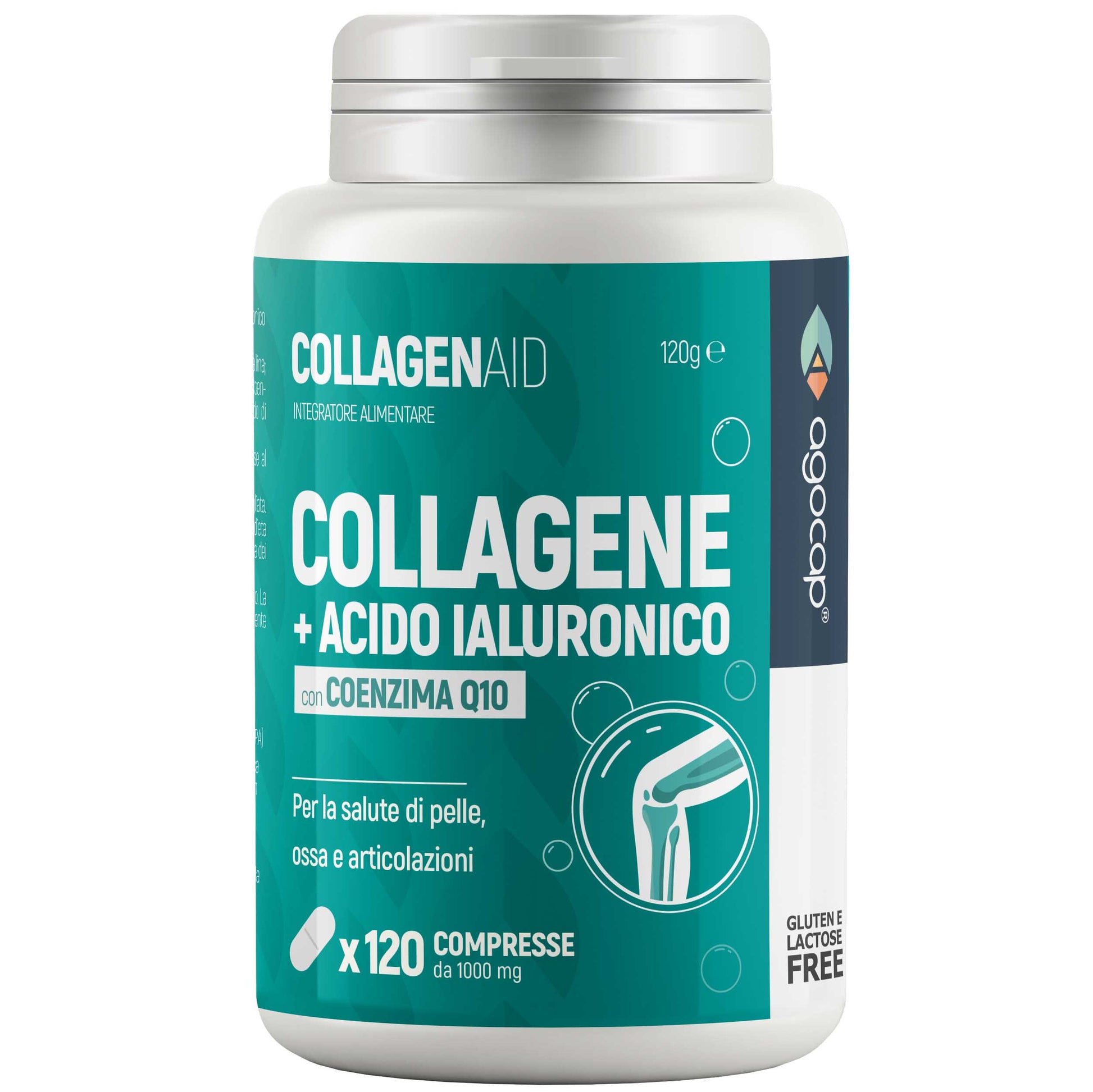 Collagenaid | Integratore per articolazioni, tendini e pelle con Collagene, Acido Ialuronico e Coenzima Q10